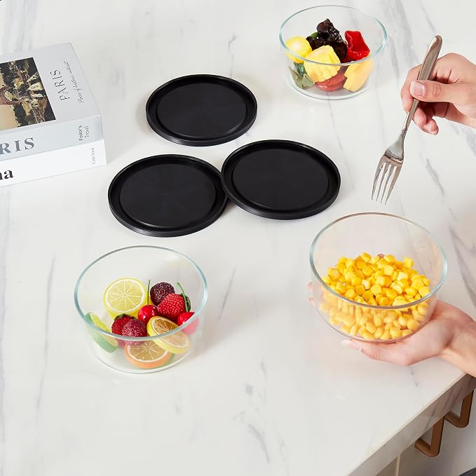 6-Piece Glass Food Storage Containers Set | 4-Cup, Leakproof | Microwave - Image 2