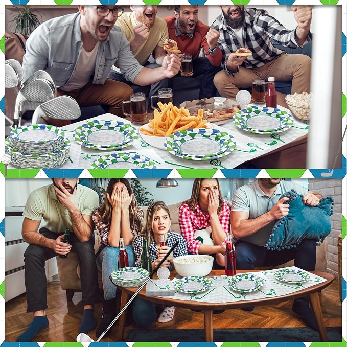180Pcs Golf Party Supplies Paper Plates and Napkins Serve 60 | Disposable - Image 4