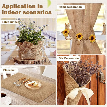 12" x 10 yd Burlap Table Runners, Jute Burlap Runner - Image 6