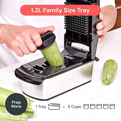 Fullstar The Original Pro Chopper - Vegetable Chopper and Spiralizer, Food Chopper with Container, Fruit Slicer, Kitchen Gadgets & Gifts, Home Essentials (14 in 1, Silver)