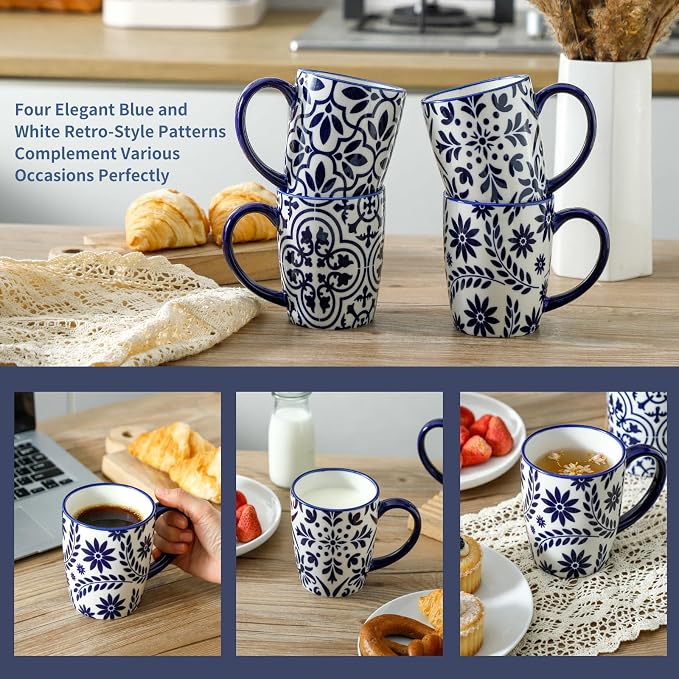 HASENSE 15OZ Coffee Mugs, Ceramic Coffee Mugs Set of 4 - Image 3