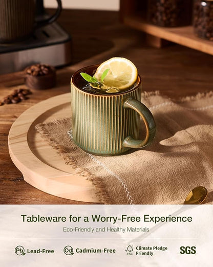 famiware Coffee Mug Set for 4, Star 12 oz Catering Mugs Cup Set - Image 3