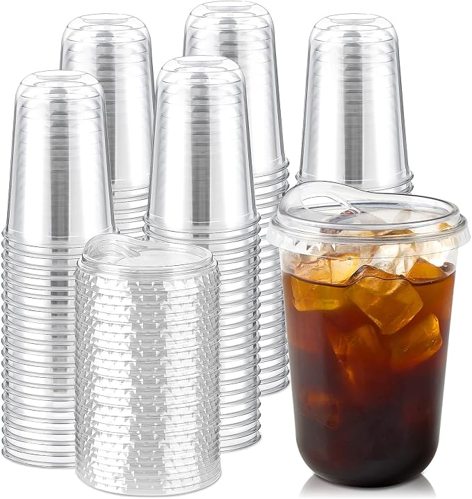 16 oz Clear Plastic Coffee Cups by Jycnolm