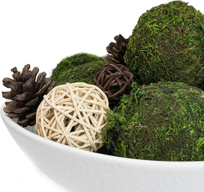 NAHARO New Moss Bowl, Handmade Cement Bowl–Artificial Moss Centerpiece - Image 2