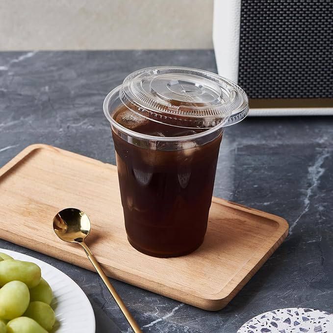 FULING Clear Plastic Cups With Lids Disposable Cups - Image 4