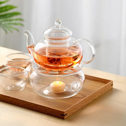 CNGLASS Double Wall Glass Tea Cup Set of 4, 100ml Asian Insulated Clear Teacups - Image 5