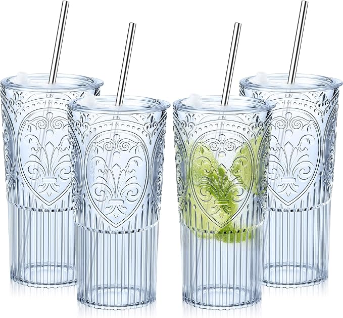 4 Set 20oz Vintage Plastic Tumbler by Unknown