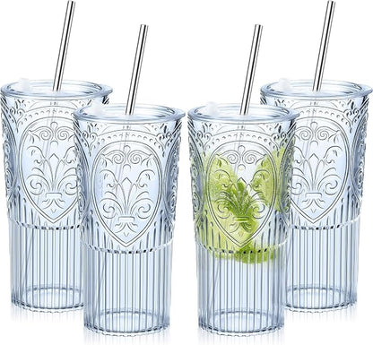 4 Set 20oz Vintage Plastic Tumbler by Unknown