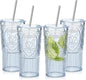 4 Set 20oz Vintage Plastic Tumbler by Unknown