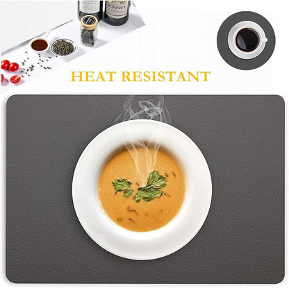 Placemats Set of 6, Faux Leather Place Mats - Image 3