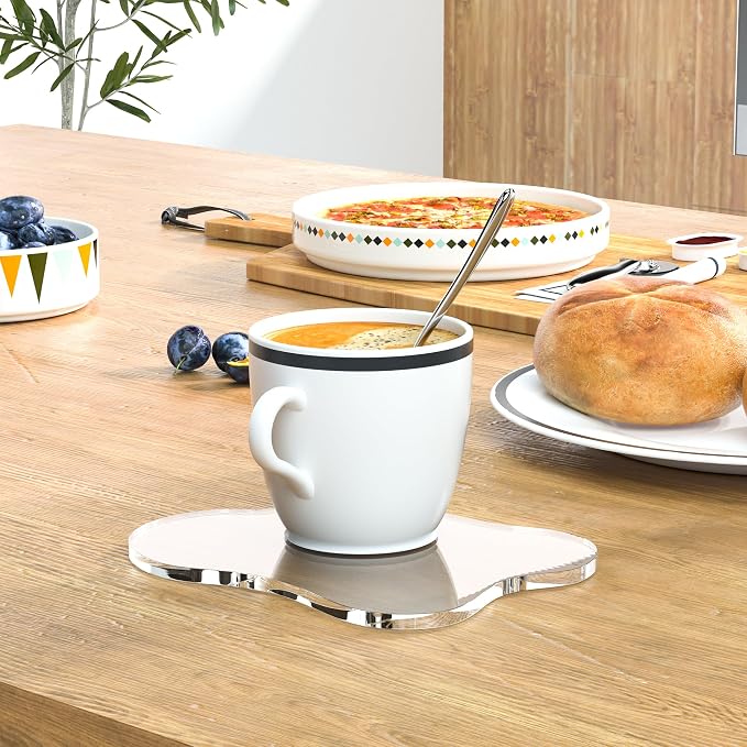 Acrylic 2Pcs/Set Coaster for Desk, Bar Drink Coaster, Cloud Shape Coffee Cup - Image 5