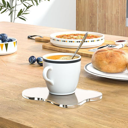Acrylic 2Pcs/Set Coaster for Desk, Bar Drink Coaster, Cloud Shape Coffee Cup - Image 5