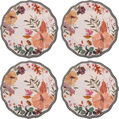 Karma, 8.75 inches Melamine Salad Plates Set of 4, Reusable Dishwasher Safe by KarmaGifts