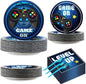 gisgfim 200 Pcs Video Game Party Favors Supplies Paper Plates and Napkins Gaming Birthday Party Decorations for Kids Gaming Serves 50