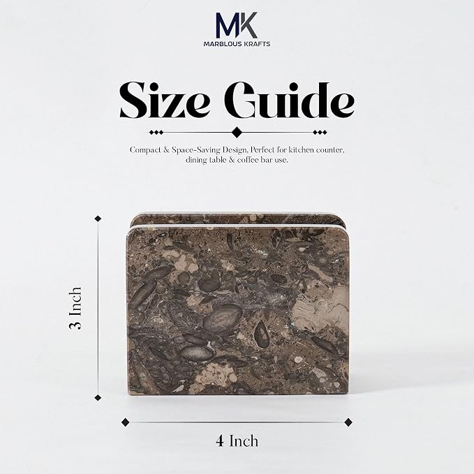 Marble Mini Napkin Holder 3" x 4" Inch Oceanic Stone - Image 3