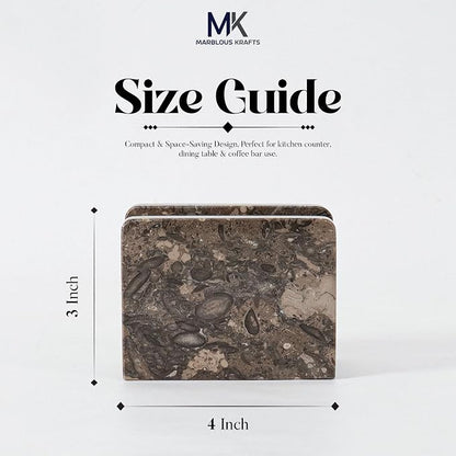 Marble Mini Napkin Holder 3" x 4" Inch Oceanic Stone - Image 3