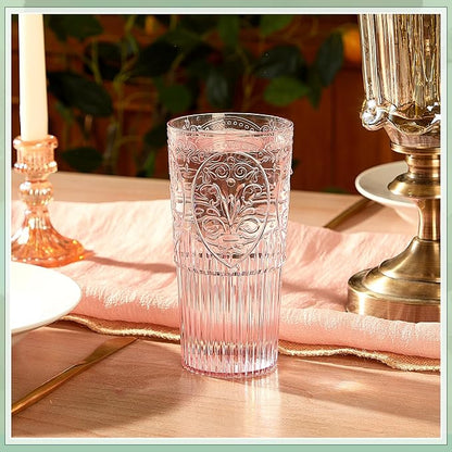 Wiwiqing 20oz Vintage Plastic Ribbed Tumblers Set of 12, Baby Shower, Birthday - Image 4