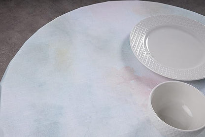 Maison d' Hermine Table Cloth Round Table 100% Cotton 63 Round Inches Tablecloth Reusable Decorative for Dining Room Farmhouse Home Valentines Day Decorations Spring Summer - Lazy Summer Days