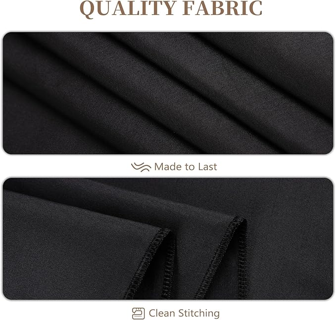 8 Pack Round Tablecloth 90 Inch Black Table Cloth for Round Tables, Washable Polyester Tablecloth Stain and Wrinkle Resistant Decorative Table Cloth for Wedding Party Dining Banquet