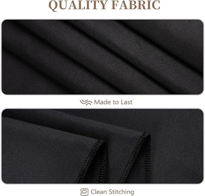 8 Pack Round Tablecloth 90 Inch Black Table Cloth for Round Tables, Washable Polyester Tablecloth Stain and Wrinkle Resistant Decorative Table Cloth for Wedding Party Dining Banquet