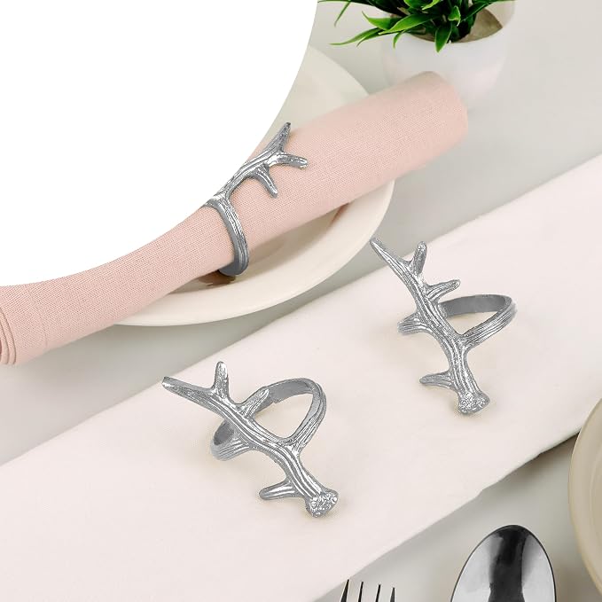 Set of 12 Antler Napkin Rings for Dining Table Décor - Image 6