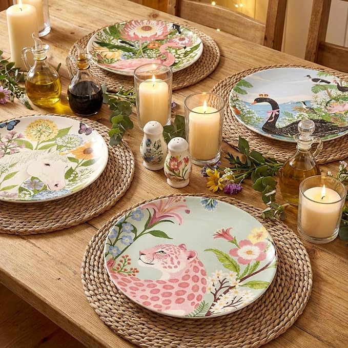11 Inch Dinner Plates Set of 4, Ceramic Large Kitchen Plates | Ideal - Image 4