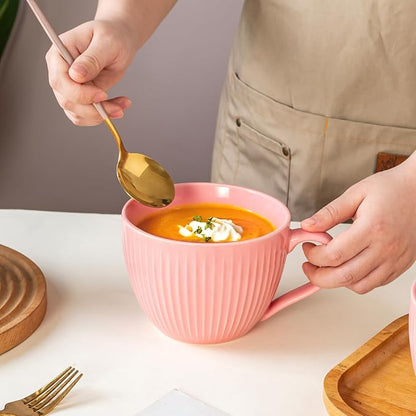 24oz Soup Mug with Handle & Lid, Microwave Soup Bowl/Cup, Ice Cream and - Image 5