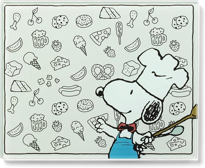 Lenox Chef Snoopy Small Glass Cutting Board | Tempered glass, 10 x 8 inch size by Lenox
