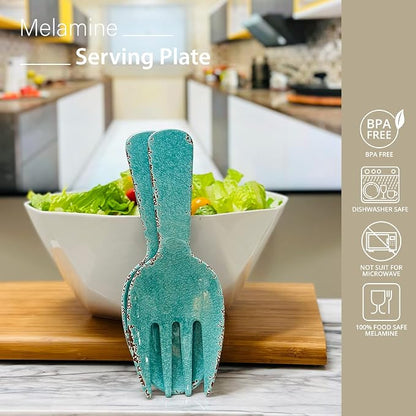UPware Crackle Melamine Salad Servers, Serving Utensil Set, Includes Serving - Image 3