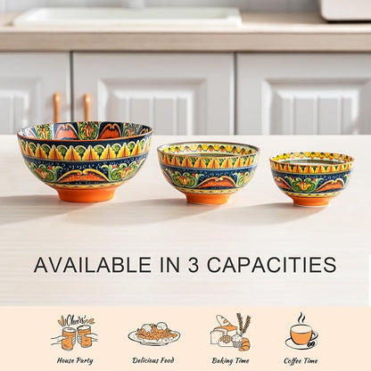 Henten Home Ceramic 5 oz Dipping Bowls, Boho Sauce Bowl Set of 6, Colorful - Image 5