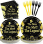 96 Pcs The Man The Myth The Legend Party Decorations, Serves 24 | Mens Birthday by Greencian