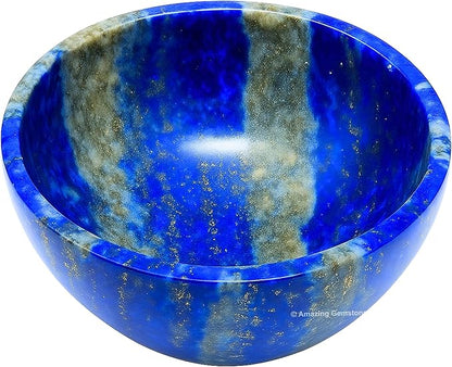 Lapis Lazuli Crystal Bowl - 2 Inch Decorative Bowls for Room and Home Decor - Gemstone Healing Crystals for Elegant Display, Positive Energy Balance and Gift