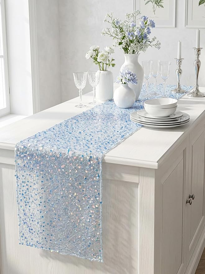 Blue Table Runner 12x72 Inches Table Decoration - Image 6