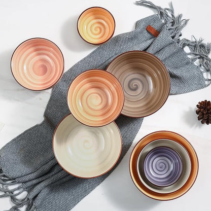 Selamica Ceramic Ice Cream Bowls, 12 OZ Dessert Bowls Set of 6, 4.7 Inch Small - Image 7