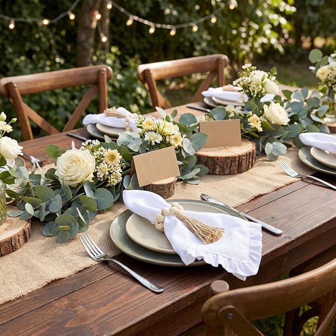 Set of 12 Wood Bead Napkin Rings - Image 5