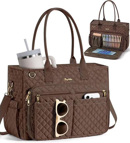 Bagstellar Teacher Tote Bag for Women, 15.6" Laptop Work Tote Computer Bag | by Bagstellar