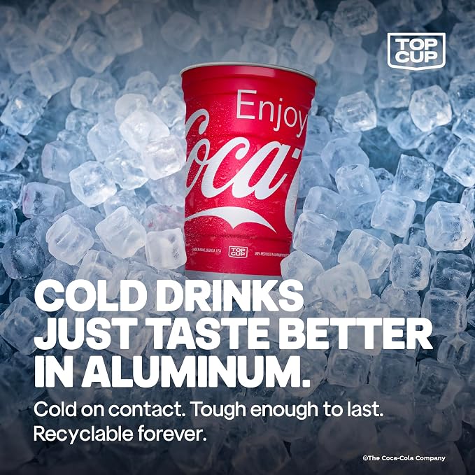 Top Cup – 12 Ounce, Officially Licensed Coca-Cola Aluminum Party Cup | - Image 4