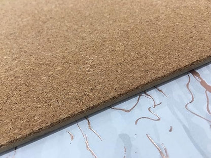 Dainty Home Foiled Granite Thick Cork Heat Resistant Dining Table Placemats Set of 2, 15" Round, Marbled Rose Gold - 2MC15RGO