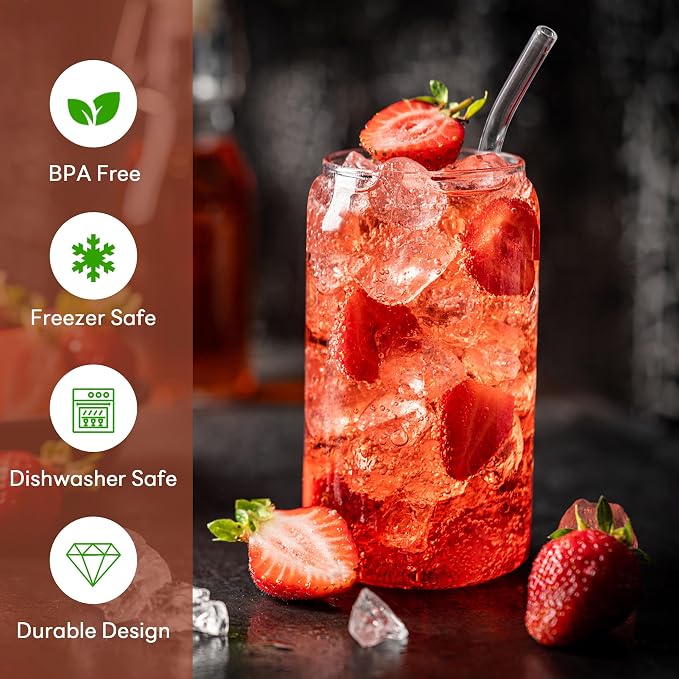 Joyclub 4pcs 16Oz Glass Cups - Image 5