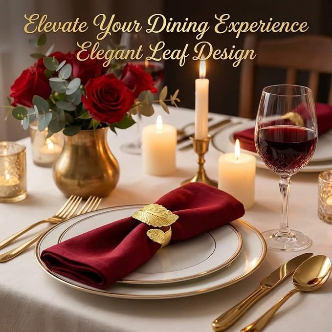 Gold Napkin Rings Set of 10 - Image 2