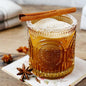 Vintage Amber Drinking Glasses Set of 6 by Kate Aspen - 10 oz Ribbed Glassware by KateAspen
