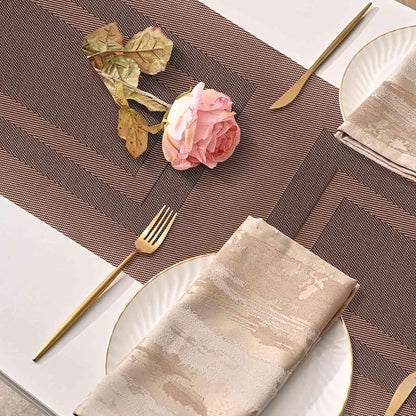GIVERARE Table Runner, 12x107in Heat-Resistant Woven Vinyl Long Tabletop - Image 4