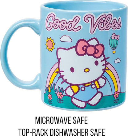 Silver Buffalo Sanrio Hello Kitty Good Vibes Quote, Ceramic Mug, 20oz | 0.59 - Image 3