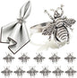 Bee Napkin Rings Set of 12 Antique Silver Metal Bumblebee Napkin Holders by DavifinaNapkinRings