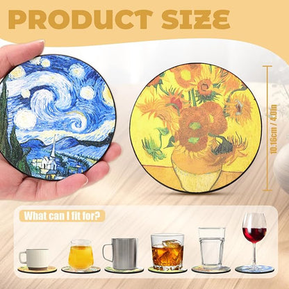 Coasters Set of 12- Van Gogh and Pablo Picasso Style - Image 2