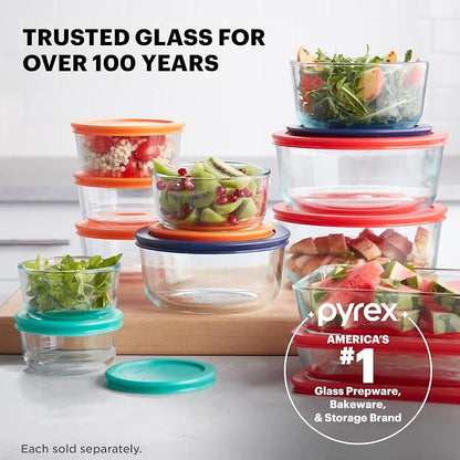 Pyrex Simply Store Glass Food Storage Container, Snug Fit Non-Toxic Plastic - Image 5