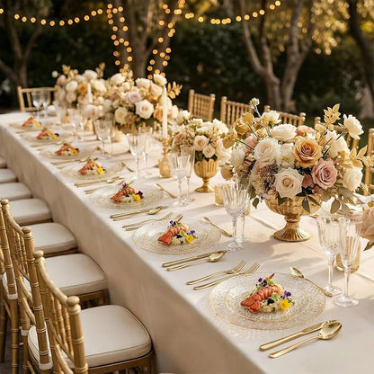 Rubtlamp 100Pcs Gold Glitter Plastic Plates, Heavy Duty Glitter Disposable - Image 6
