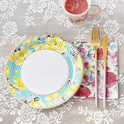 Talking Tables Afternoon Tea Vintage Floral Paper Plates Pack of 24 Truly - Image 8