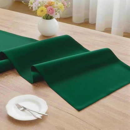 MEANMOY Green Table Runner 60 Inches Long Waterproof Washable Table Runners | - Image 3