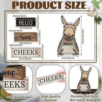 Moucuny 4 Pcs Donkey Bathroom Decor Set Farmhouse Bathroom Decor and - Image 3